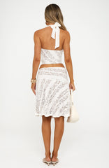 Gelato Girl Midi Skirt Off White