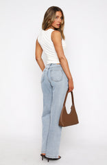 Layla Mid Rise Straight Leg Jeans Light Blue Wash