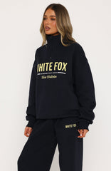 Vibes On Point Quarter Zip Sweater Navy