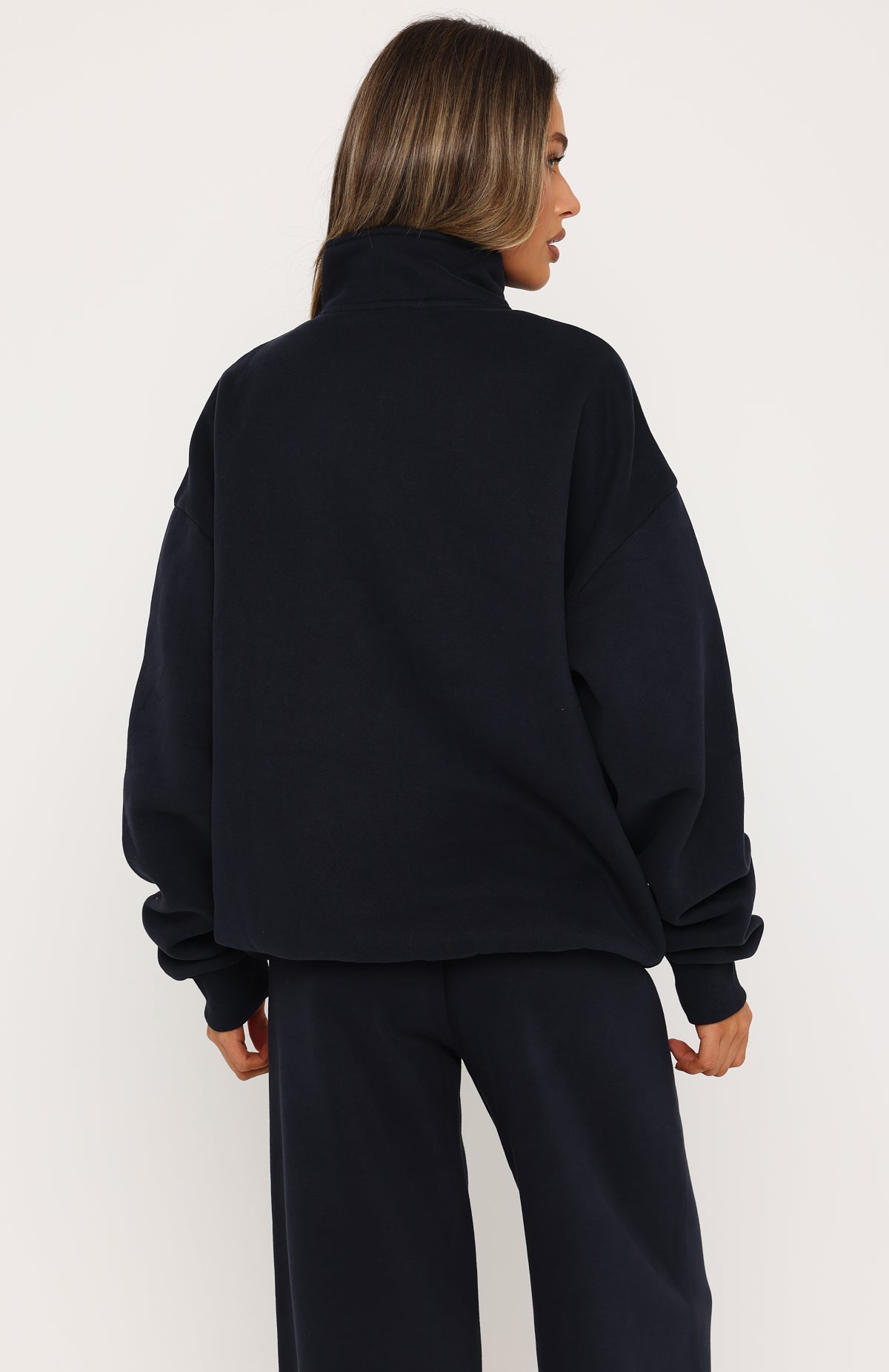 Vibes On Point Quarter Zip Sweater Navy