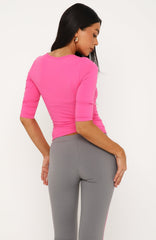 Time Stood Still 3/4 Sleeve Top Pink