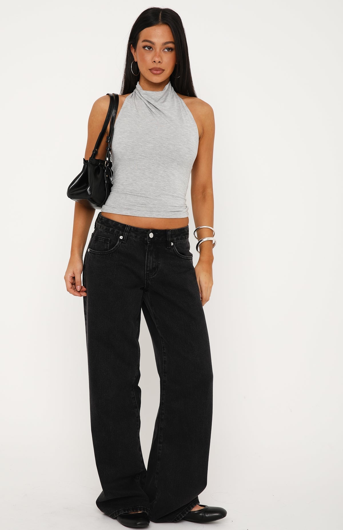 Dreamy Promises Halter Top Grey Marle