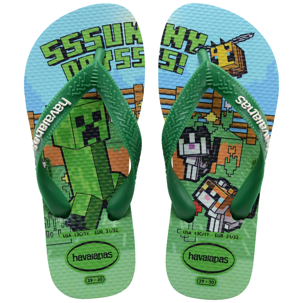 Kids' Minecraft Top Flip Flops
