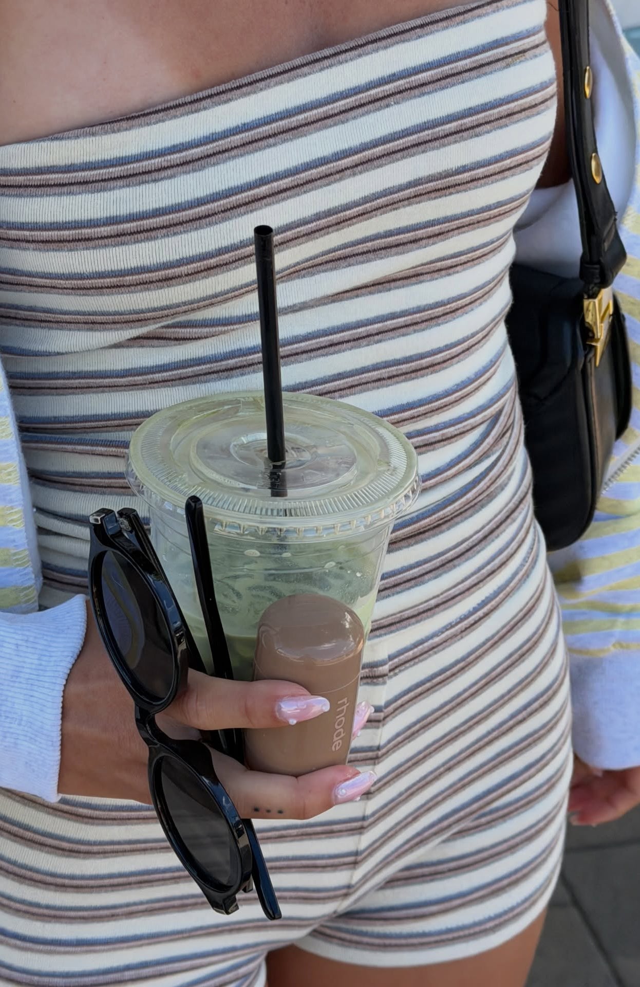 Never A Good Time Strapless Top Cream Stripe
