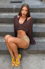 Capri Crush Long Sleeve Top Chocolate
