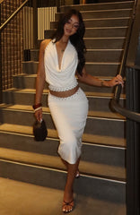 Sky Terrace Midi Skirt Cream