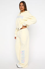 Daydreamers Madeline Wide Leg Sweatpants Lemon