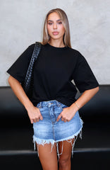 Amelia Denim Mini Skirt Mid Blue Acid Wash