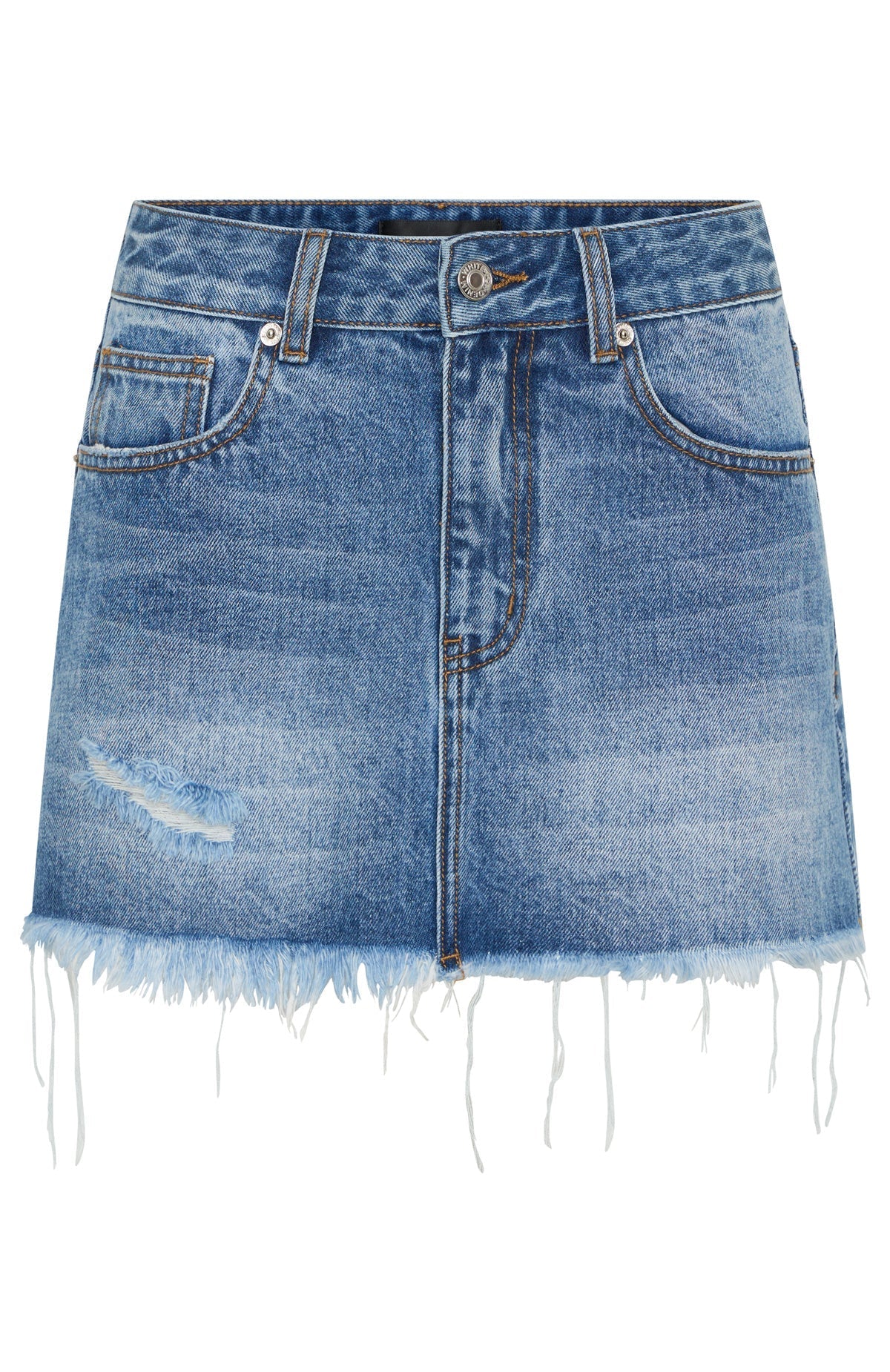 Amelia Denim Mini Skirt Mid Blue Acid Wash
