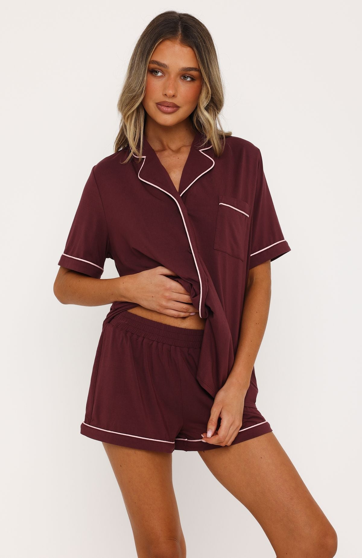 Comfort Coded Pyjama Set Plum