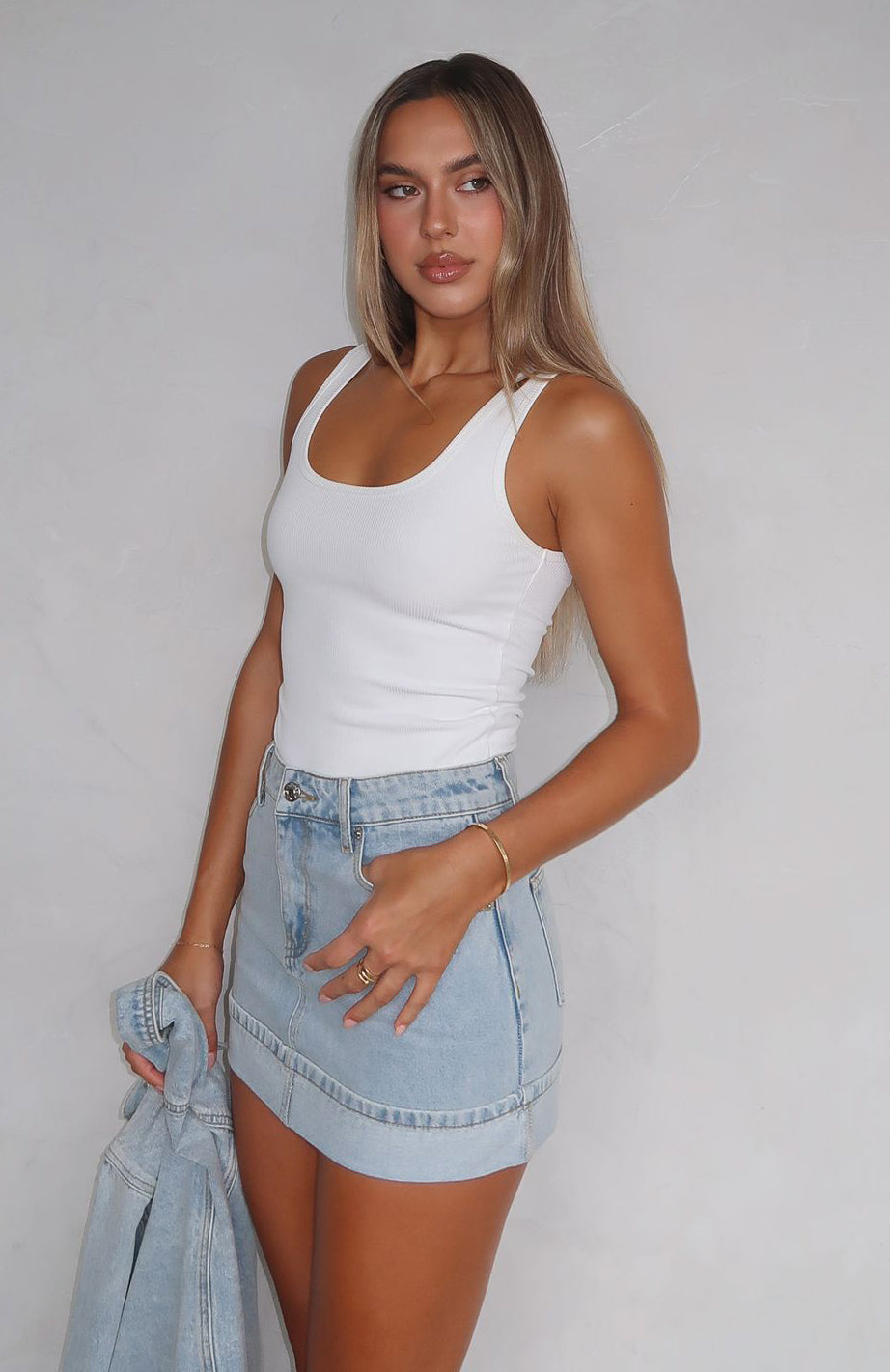 Charlotte Denim Mini Skirt Light Blue Wash