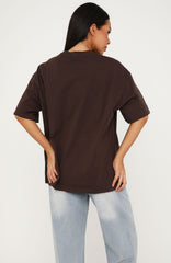 No Matter What Happens Oversized Tee Chocolate