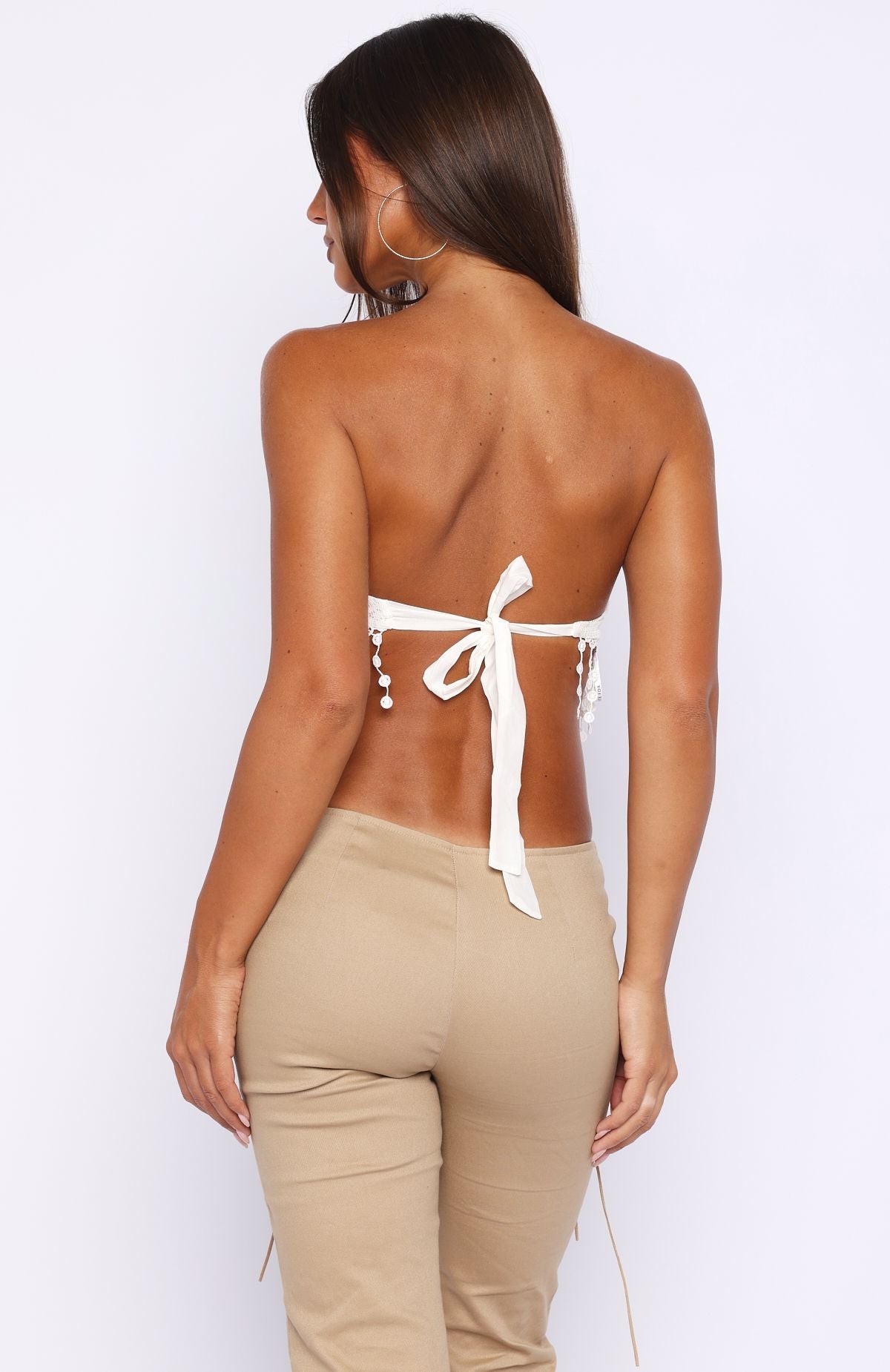 Love Fest Strapless Top White