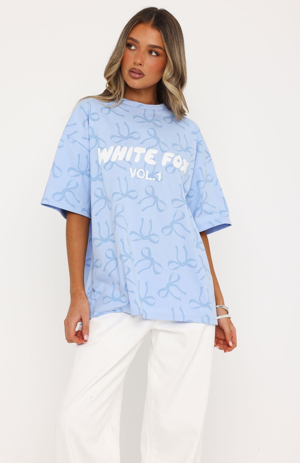Vol. 1 Oversized Tee Blue Bow