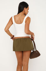 Tell Me More Mini Skort Khaki