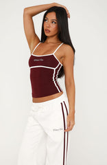 Breaking Your Heart Singlet Top Burgundy