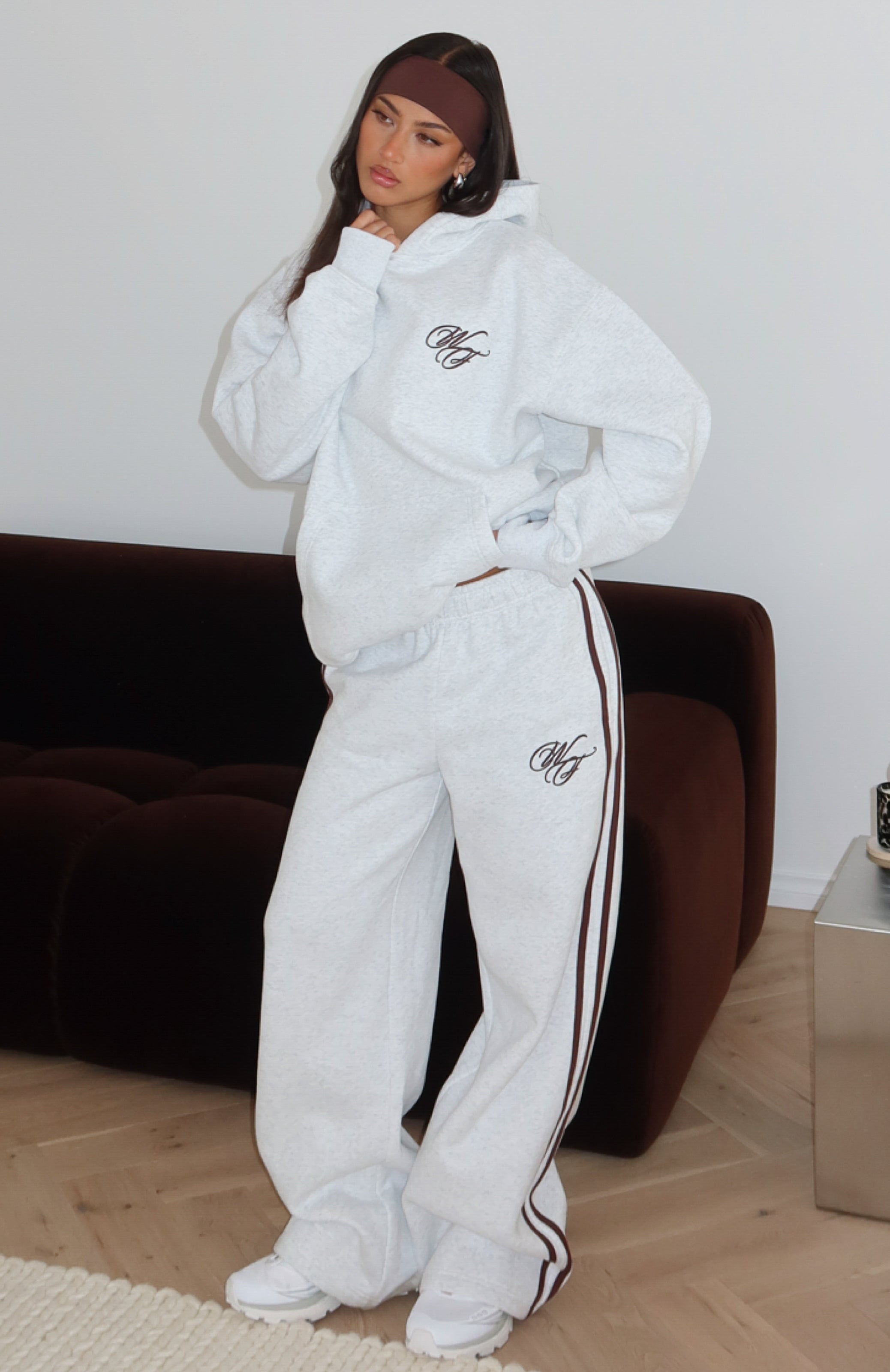 Studio 17 Raven Wide Leg Sweatpants Grey Marle