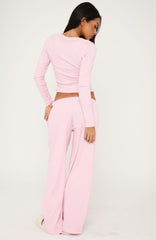 Secret Confessions Ribbed Pyjama Pants Pink
