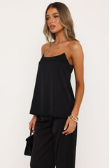 True Intentions Invisible Strap Top Black