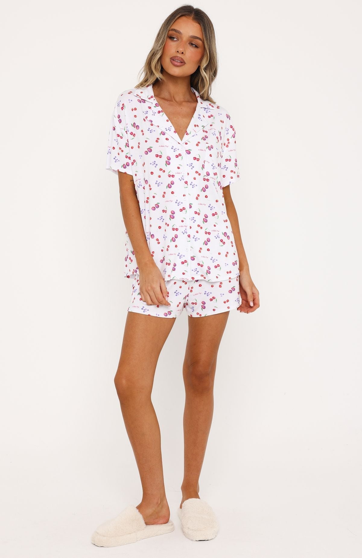 Dreamscape Printed Pyjama Set White Berries