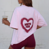 11th Street City Girl At Heart Oversized Tee Strawberry Whip