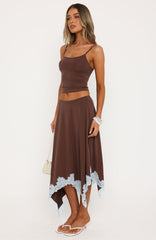 Bless Your Soul Midi Skirt Mocha