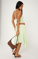 Cool Chaos Midi Skirt Sage Green