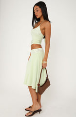 Cool Chaos Midi Skirt Sage Green