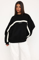 Take Another Chance Oversized Drop Shoulder Sweater Black