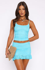 Let's Get Closer Lace Top Blue