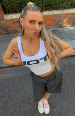 Hot Girl Behaviour Tank Top White