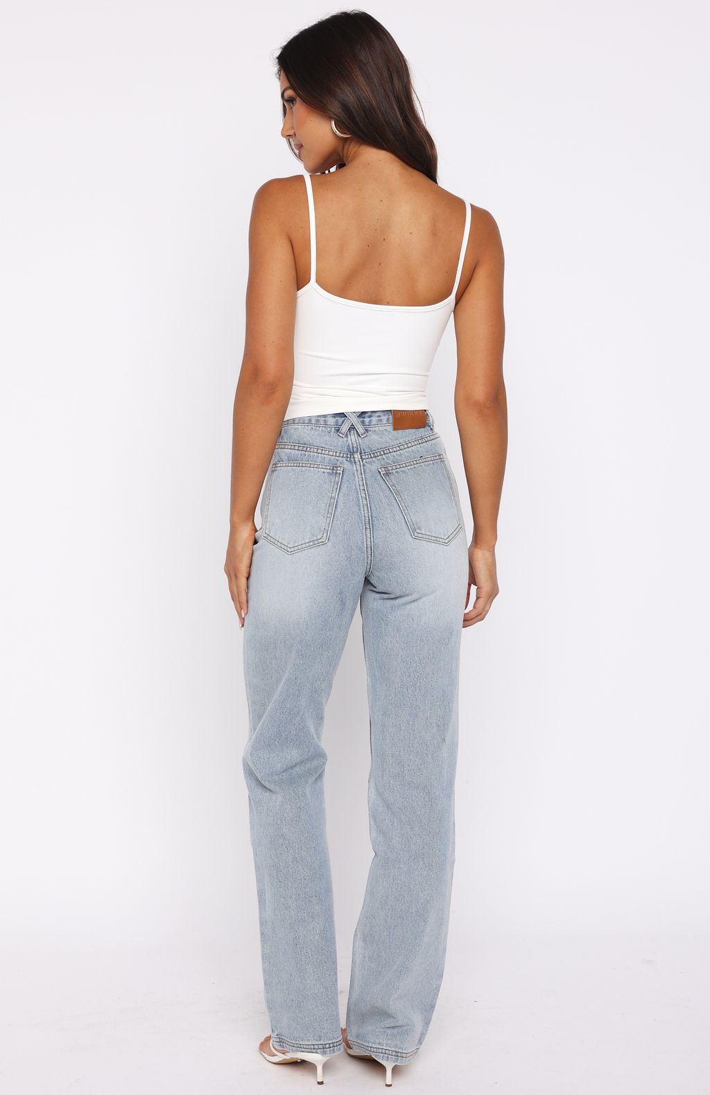 Alyssa High Rise Straight Leg Jeans Light Blue Wash
