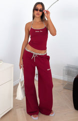 Dare To Say Track Pants Wine