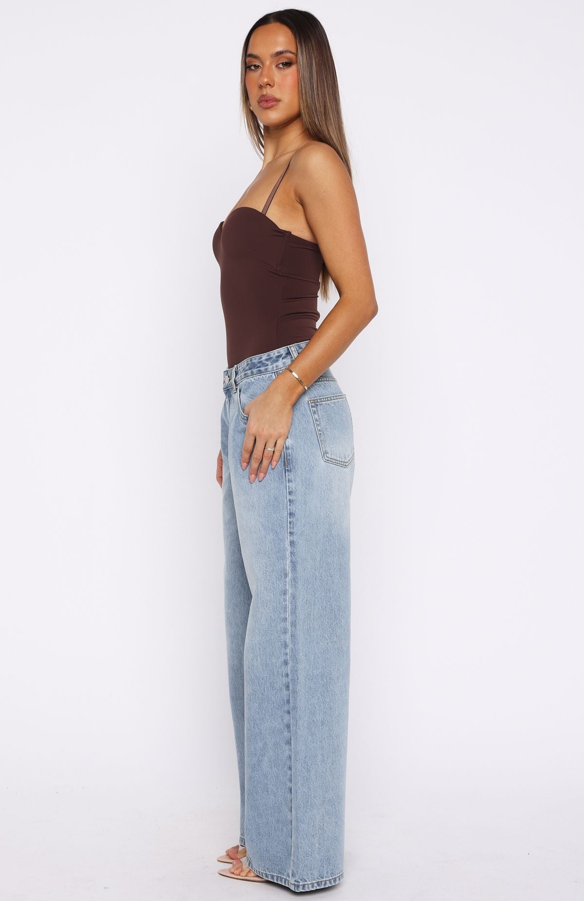 Maeve Low Rise Wide Leg Jeans Light Blue Wash