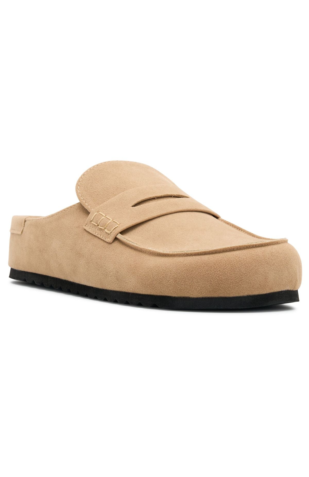Cayson Loafer Slides Taupe Faux Suede