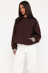 Wild Thing Leopard Oversized Hoodie Chocolate