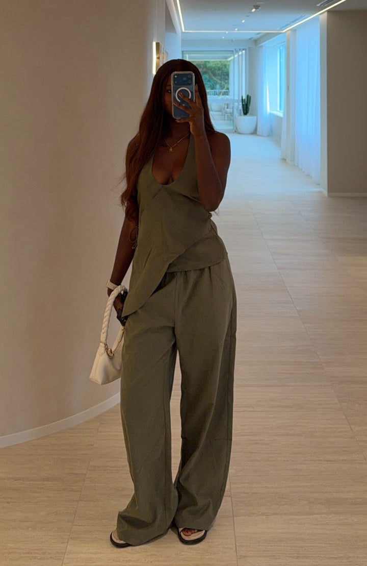 Mystic Mist Halter Top Olive