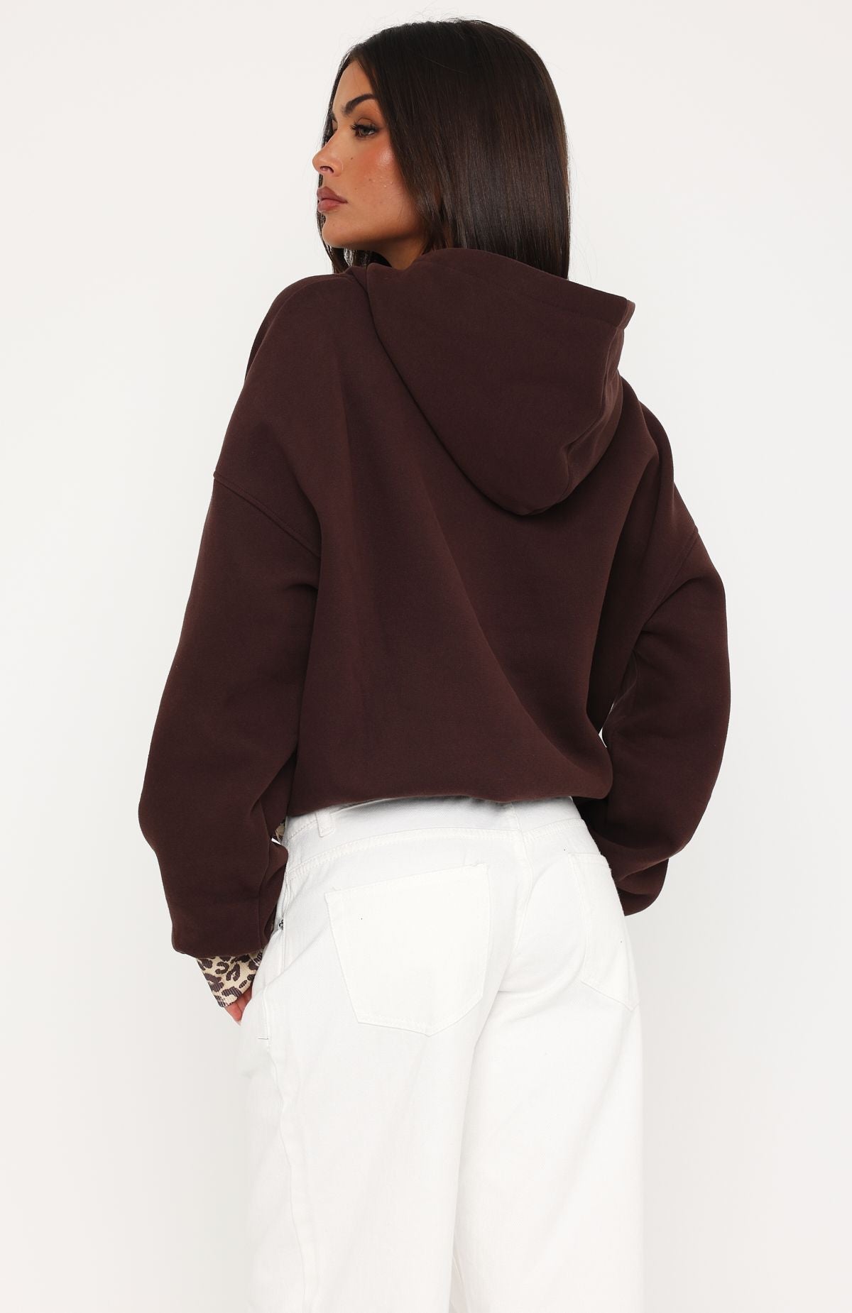 Wild Thing Leopard Oversized Hoodie Chocolate