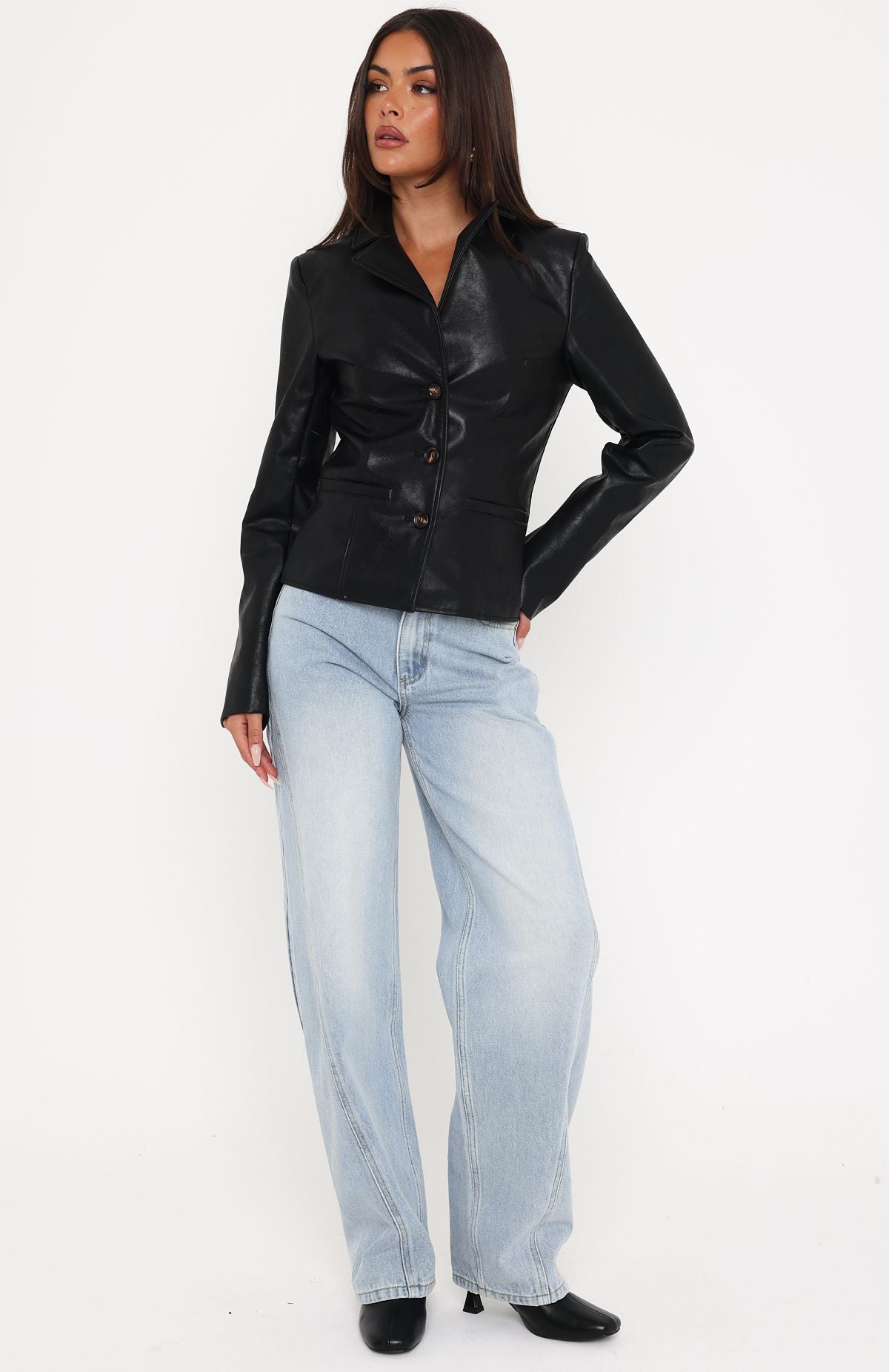 Classic Babe PU Jacket Black