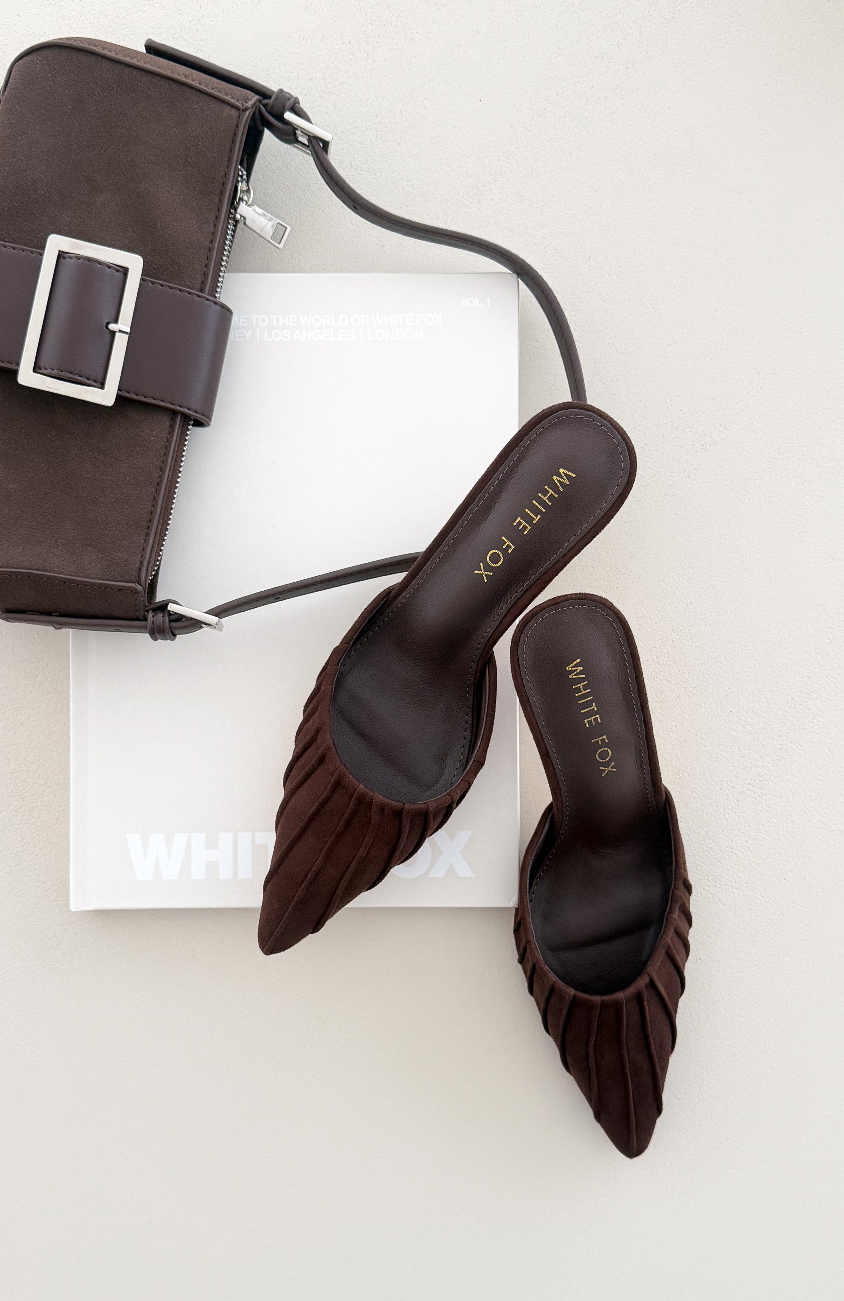 Lowanna Mules Chocolate Faux Suede