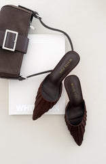 Lowanna Mules Chocolate Faux Suede