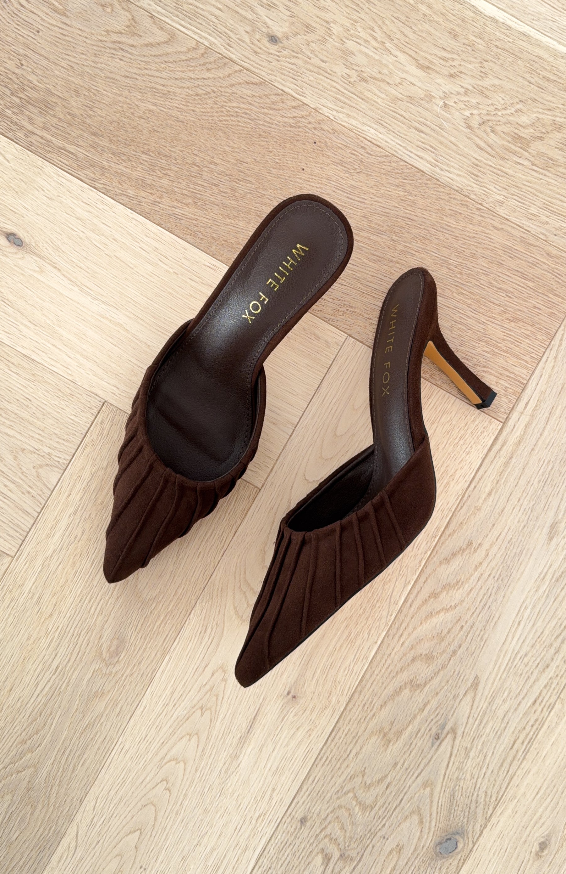Lowanna Mules Chocolate Faux Suede