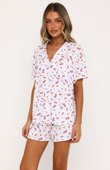 Dreamscape Printed Pyjama Set White Berries