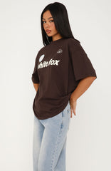 No Matter What Happens Oversized Tee Chocolate