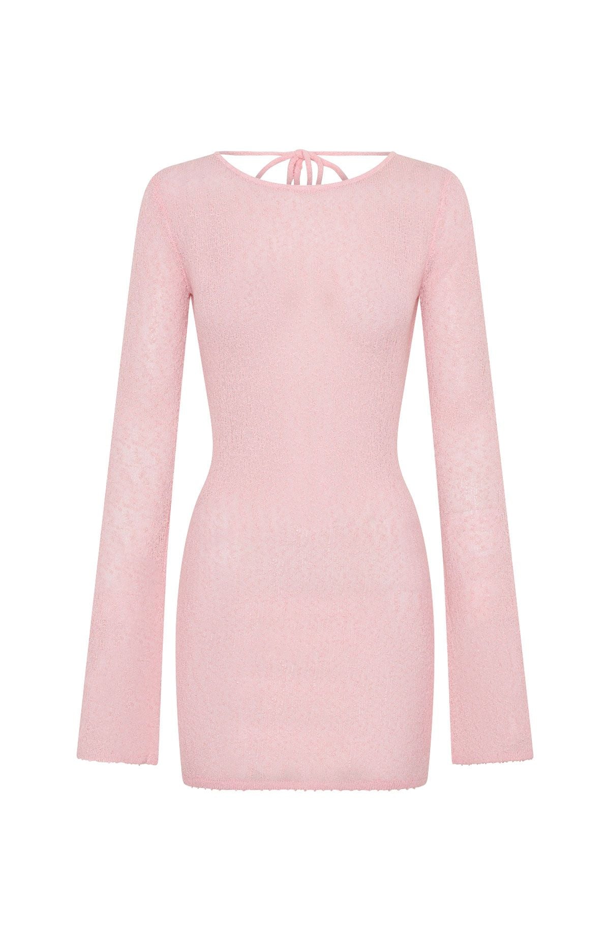 Stand And Stare Long Sleeve Mini Dress Blush Pink