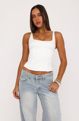 Platform Queen Bustier White