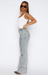 Zoe High Rise Bootleg Jeans Light Blue Acid Wash