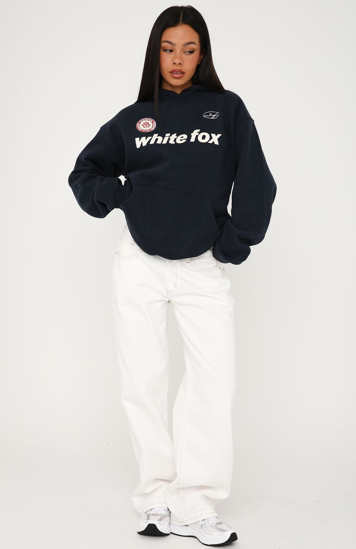 No Matter What Happens Oversized Hoodie Navy