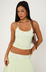 Cool Chaos Halter Top Sage Green