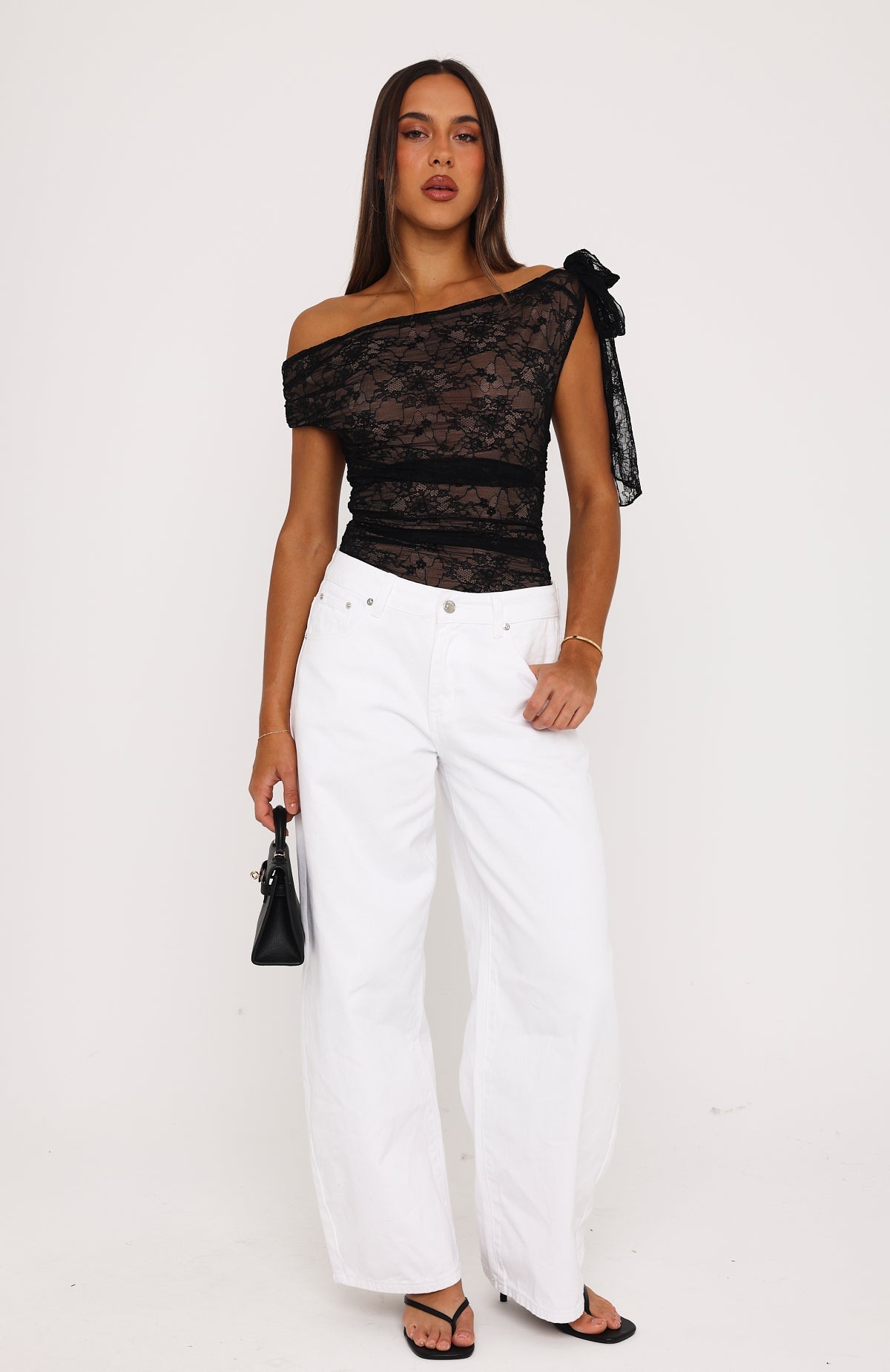 Riviera Nights Lace Top Black